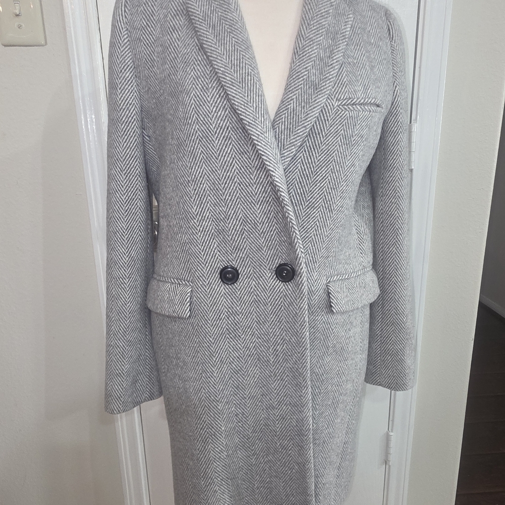 Sezane Light Gray Herringbone Blazer - Picture 2 of 8